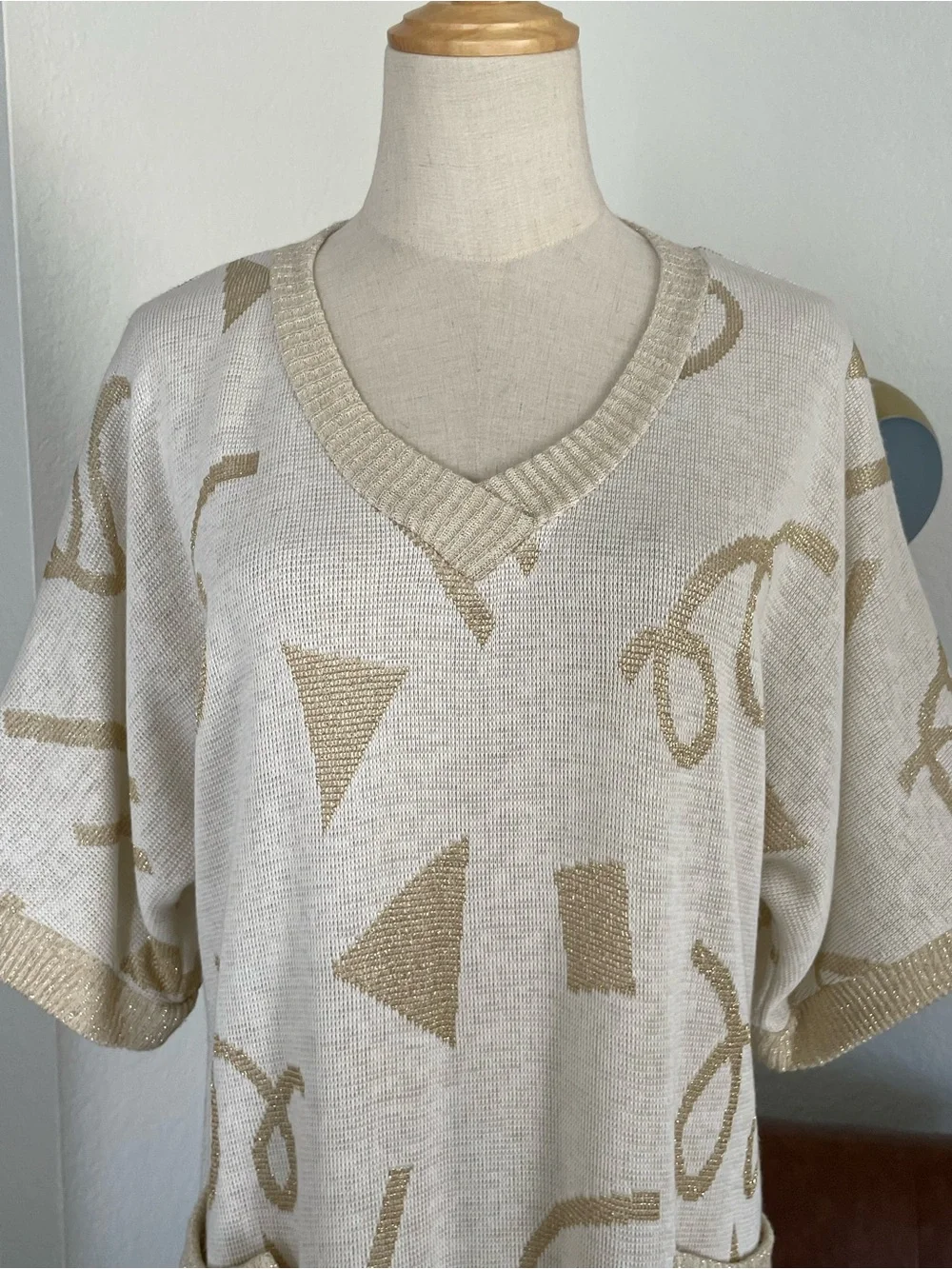 Vintage 1960s Lucie Ann Beverly Hills Metallic Shirt Dress